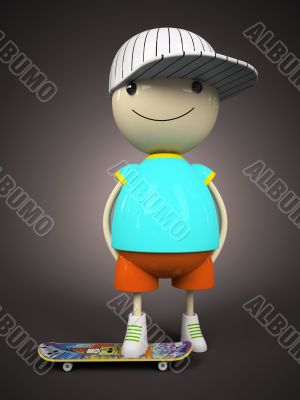 3D Boy and his skateboarding