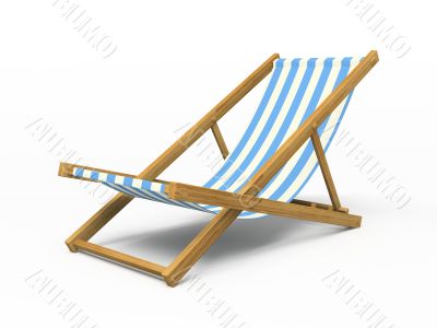 Chaise longue isolated on white background 3D rendering