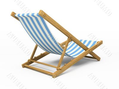 Chaise longue isolated on white background 3D rendering