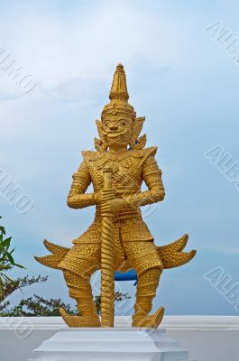 Golden statue of warrior