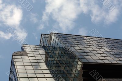 City. Sky in art nouveau style.