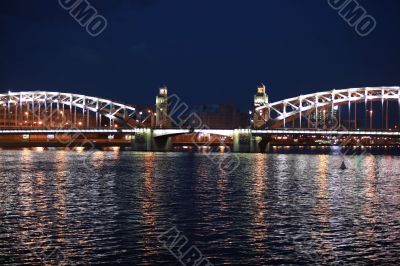 drawbridge at night