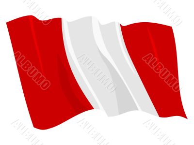 Political waving flag of Peru