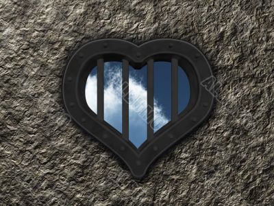 heart prison window