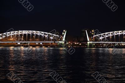 drawbridge at night  