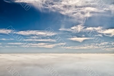 Between the clouds
