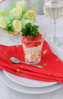 Salad from eggs in the `Shota`
