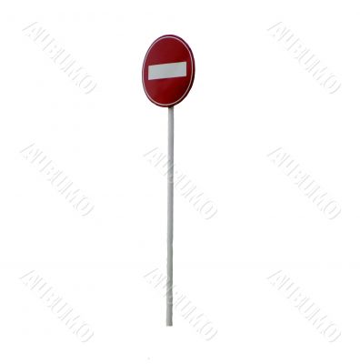 Warning sign about stop on the white background isolated