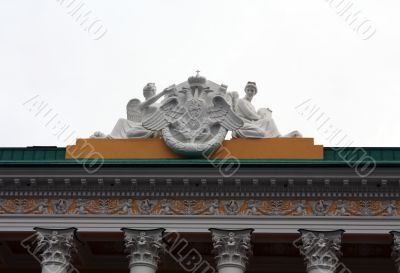 Sculptural group with the National Emblem of Russia