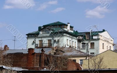 Old House with a green roof
