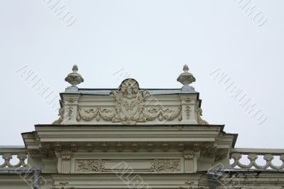 detail of the facade of the building in the classical style