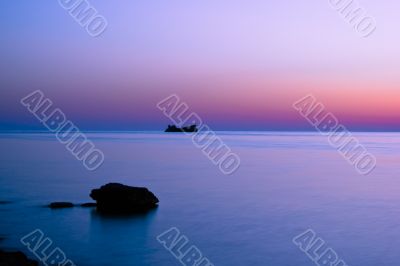 sunset and the rock