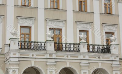Balcony of the building in the classical style
