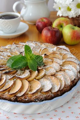 Pie with apples and cinnamon