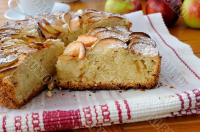 Pie with apples and cinnamon