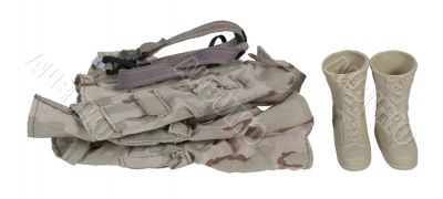 Folded Soldier Clothes with Boots