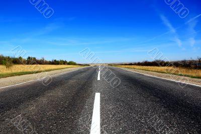 Summer landscape with road and sky
