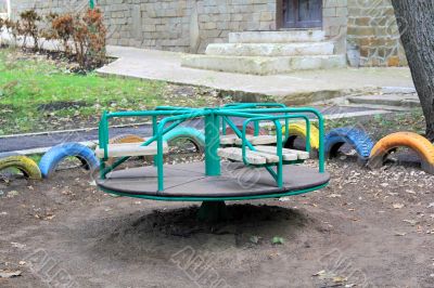 Landscape with children seesaw