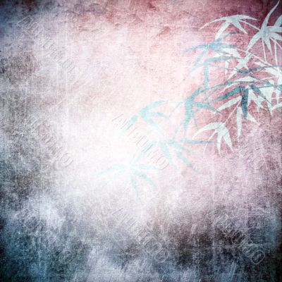 background for the photo book with leaves of bamboo