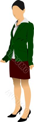 Business woman. Colored Vector illustration