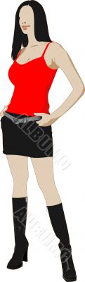 Business woman. Colored Vector illustration