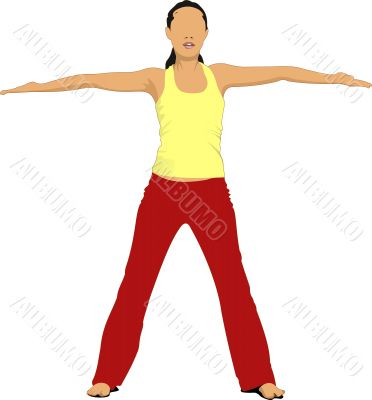 Yoga pose - vector poster
