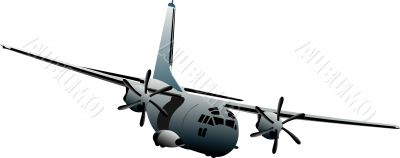 Combat aircraft. Colored vector illustration for designers