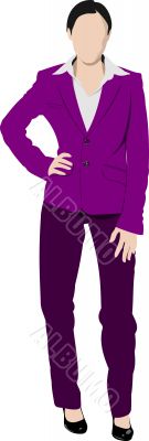 Business woman. Colored Vector illustration