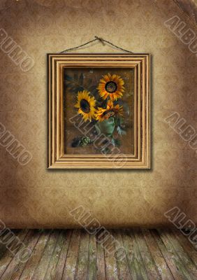 The picture in a gold frame
