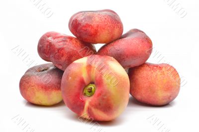 Fig peaches on a white background