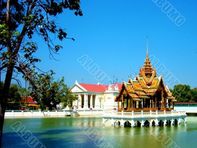 Monument In Middle Of Pool