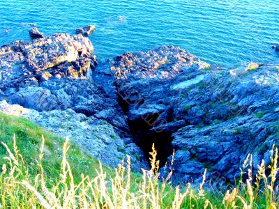 Rocky Shoreline with Crevice