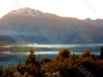 Lake Mist And Mountain 