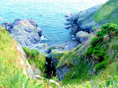 Rocky Crevice By Sea