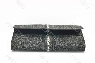 Clutch stingray leather on a white background