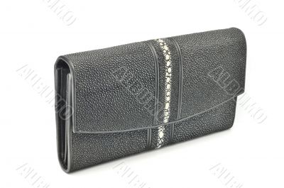 Clutch stingray leather on a white background