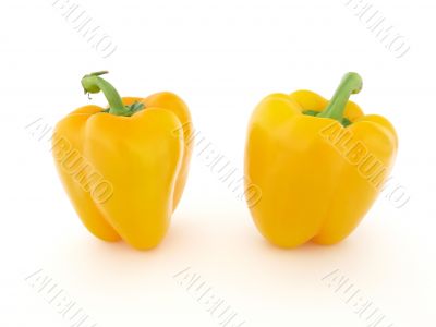 Two yellow peppers