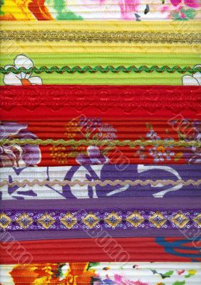 Detail of patchwork fabric handmade