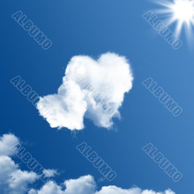 Two heart-shaped clouds 