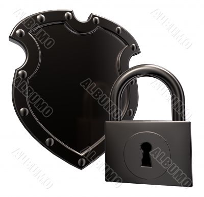 shield and padlock