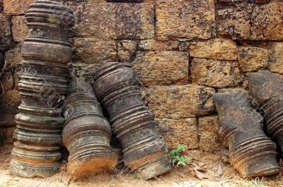 Stone art relics at Angkor, Cambodia