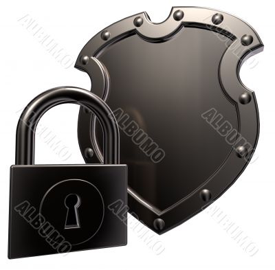 shield and padlock
