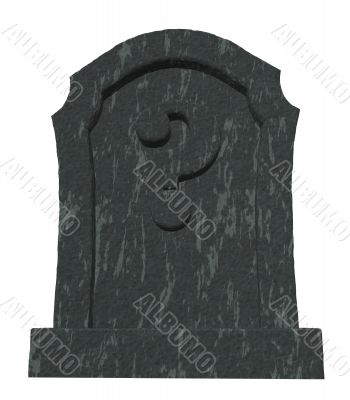 gravestone with question mark