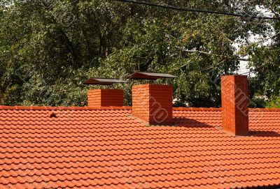 The roof is covered with red tiles