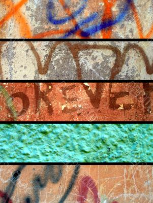 abstract grunge banners set. City walls 