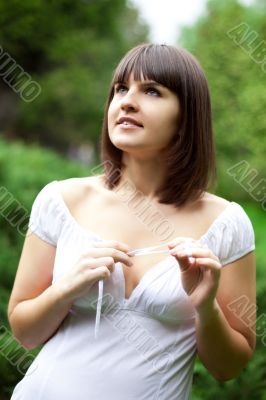 woman in a forest 