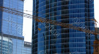 Constructing of buildings in the area `Moscow City`