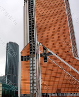 Buildings of the area `Moscow City`