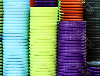 Crockery on a green background