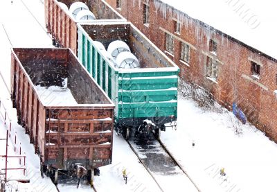 Railway carriages in the industrial area
